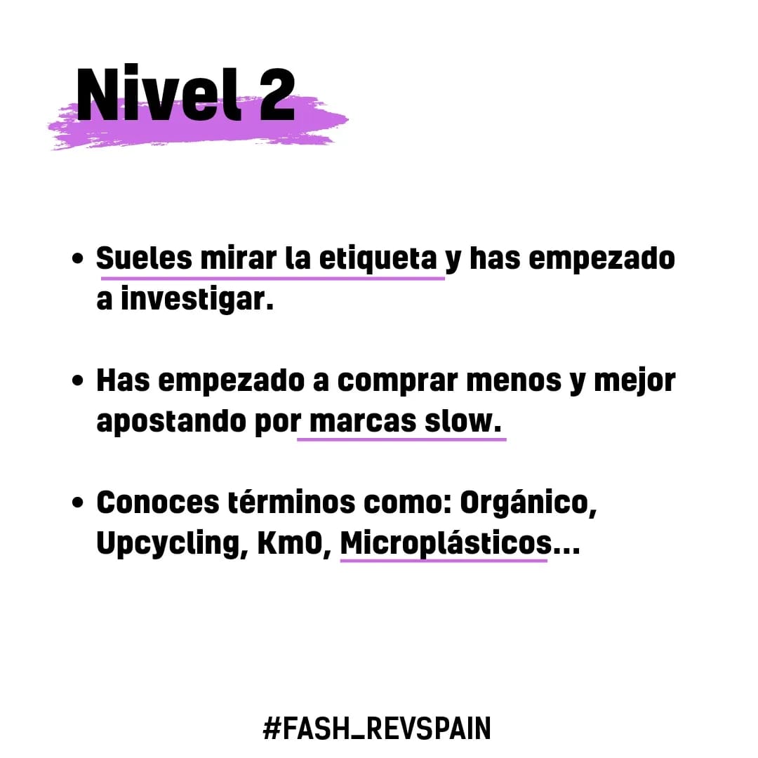 Nivel 2 de conocimiento en sostenibilidad textil