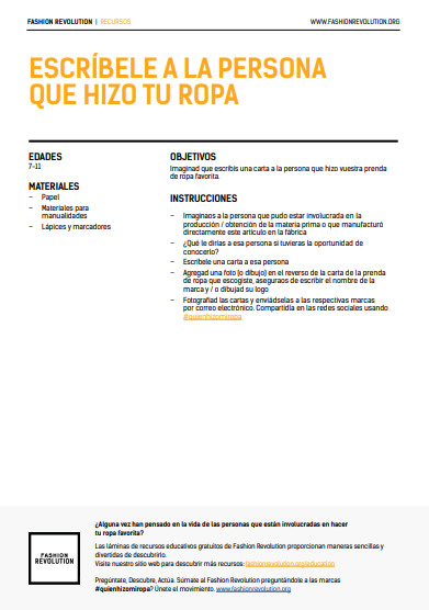 Vista previa de Escríbele a quien hizo tu ropa